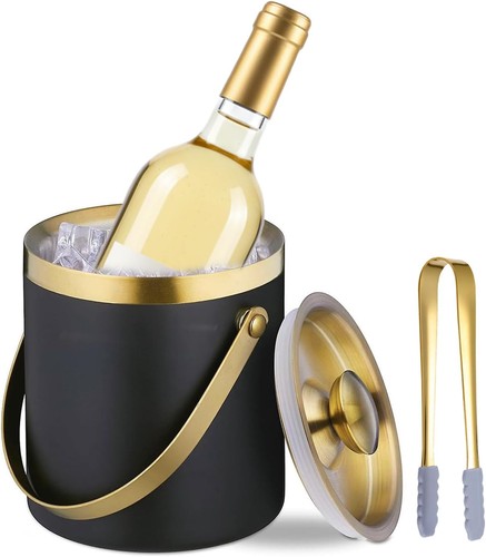 Black gold ice bucket - black,
