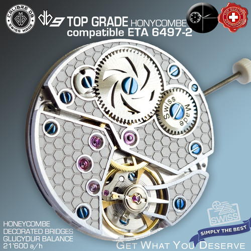 Movement calibre db9 rhodium - movement,