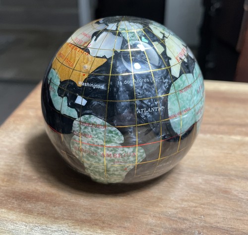 Black stone inlay - stone, globe