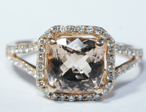 14k rose gold cushion - 14k, cushion-cut