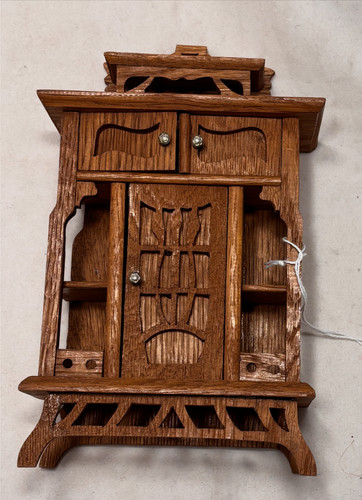 Antique oak cabinet art - antique, 8"