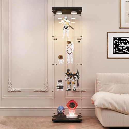 Tier glass display cabinet - 4-tier,