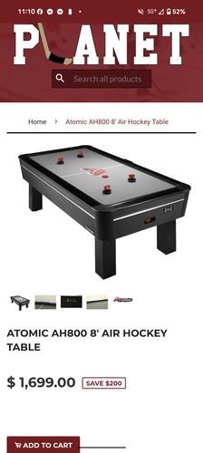 Atomic air hockey table