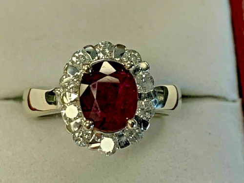 Oval cut natural - cut, ruby
