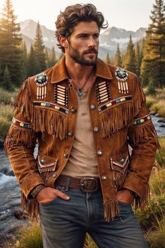 Men western fringe suede - men's,