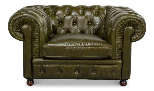 Vintage style tufted - style, leather