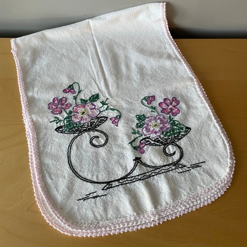 Vintage embroidered table - vintage,