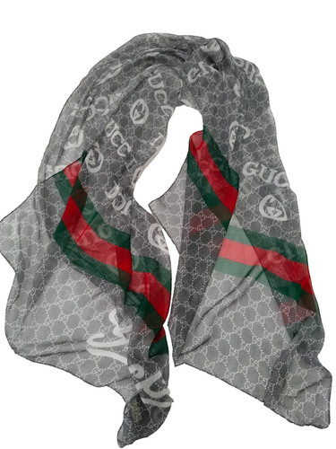 Gucci women silk gray scarf - gray,