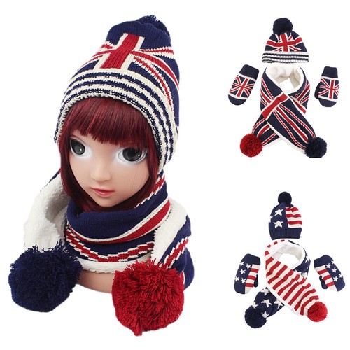 Unisex kids flag hats gloves - kids,