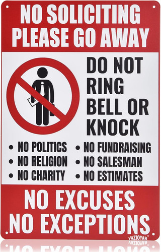 Soliciting sign for - no,