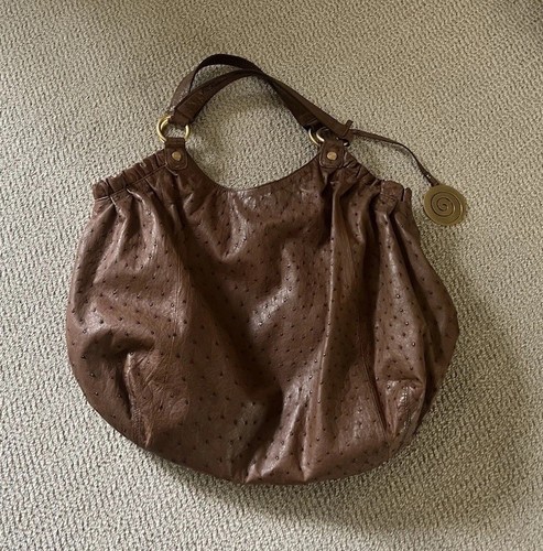Saddle ostrich hobo - ostrich, handbag