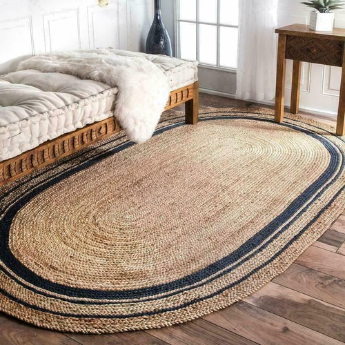 Oval jute rug handmade - oval,
