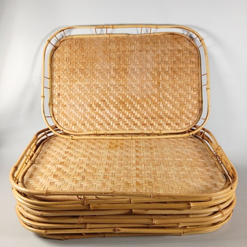 Vintage trays woven - woven, &