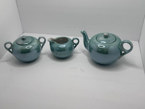 Green lustreware art deco - art, tea