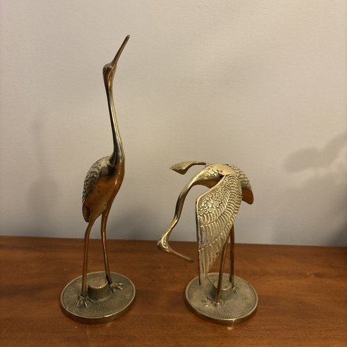 Vintage brass crane - brass,