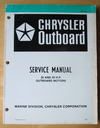 Chrysler outboard and - and, 30