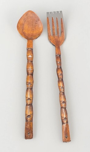 Vintage giant wooden fork and - giant,
