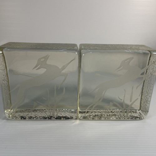 Blenko etched the hunt deer - hunt,