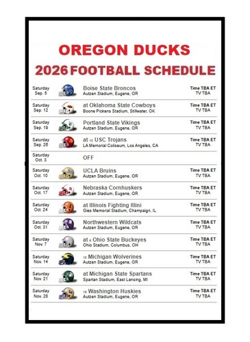 Oregon ducks 2026 - 2026, football