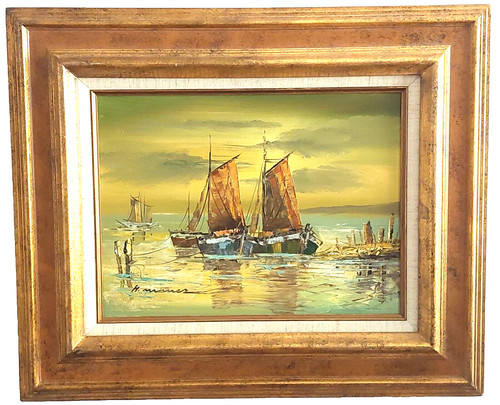Framed oil canvas - framed,
