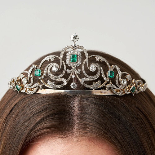 Fine antique emerald and - a,