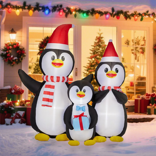 Christmas penguin inflatable - penguin,