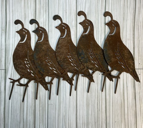 California quail metal - metal, stakes