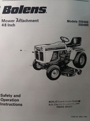 Bolens garden tractor - garden, 48"