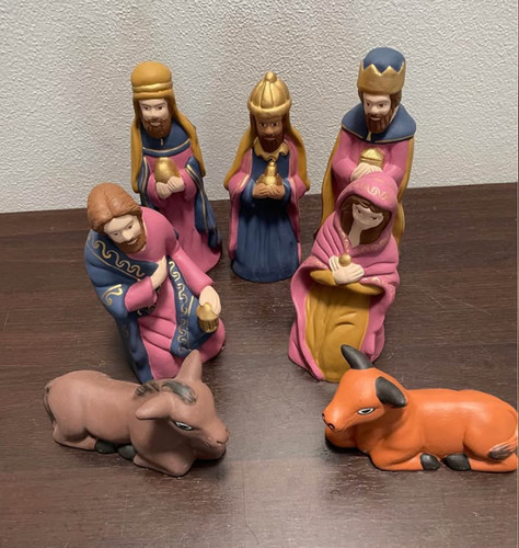 Vintage ceramic nativity set - nativity,