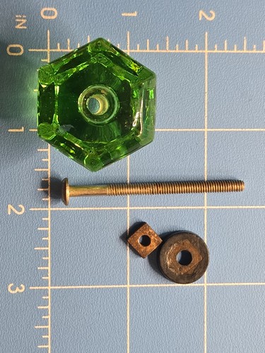 Vintage green glass drawer