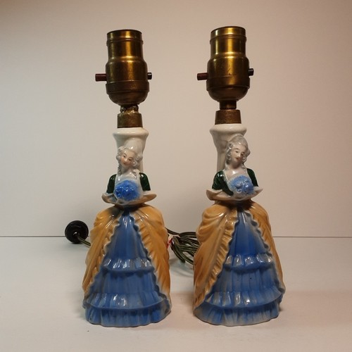 Porcelain victorian lady lamp - victorian,