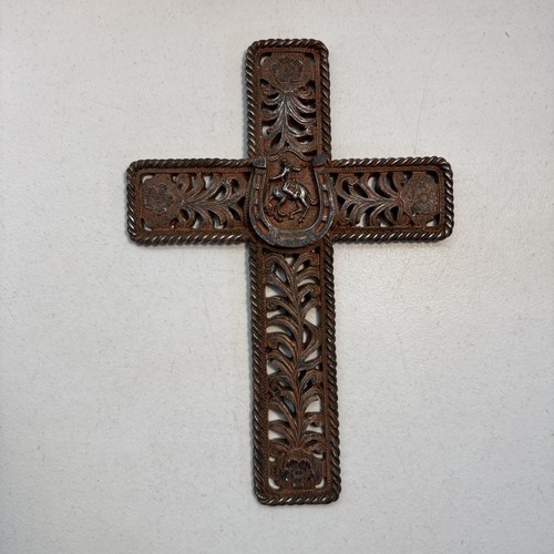 Wall hanging cross with horse - hanging,