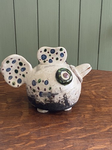 Raku pottery handmade fish - raku,