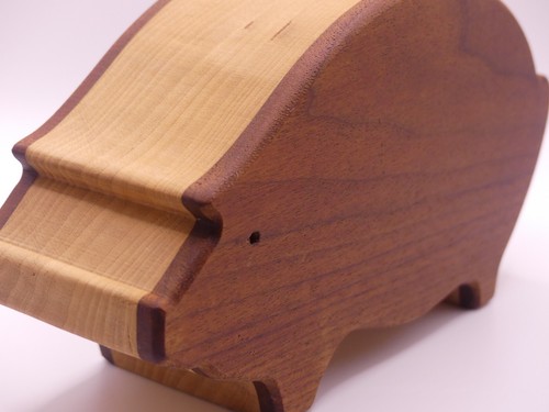 Wooden piggy bank - piggy,