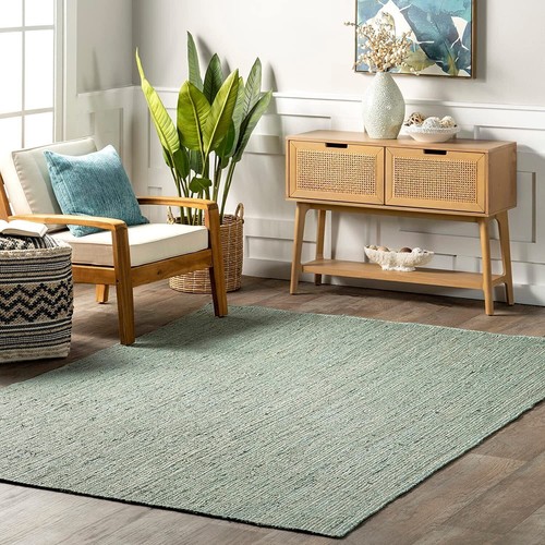 Rug jute square sea green - jute,