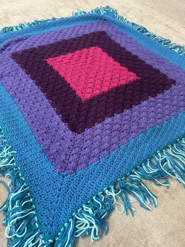 Handmade throw square blanket - throw,