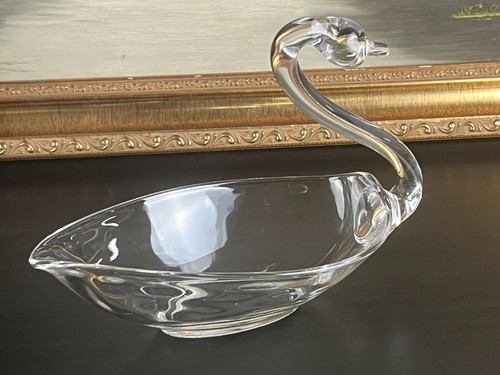 Vintage glass swan candy dish - candy,