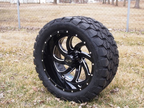 Black golf cart wheels - black,