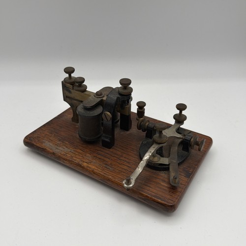 Antique telegraph and key - telegraph,