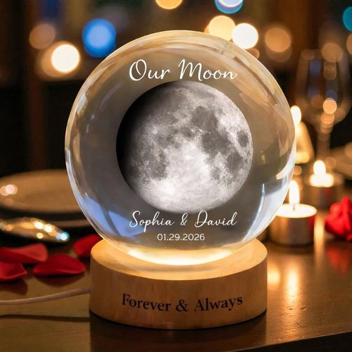Custom moon phase crystal ball - crystal,