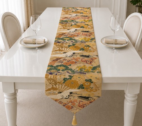 Japanese bridal maru obi table - japanese,