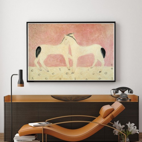 Two horses modern wall - two, art