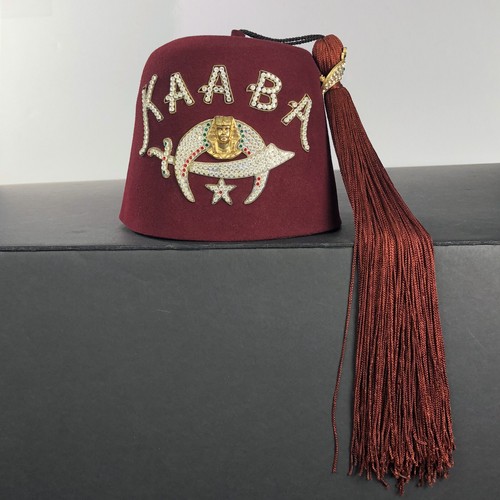 Vtg kaaba shriners maroon felt - kaaba,