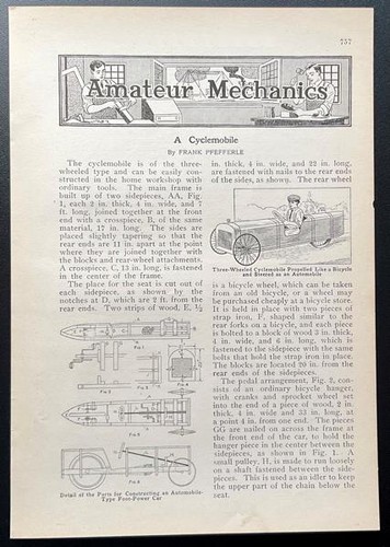 Cyclemobile pedal car 1913 - car,