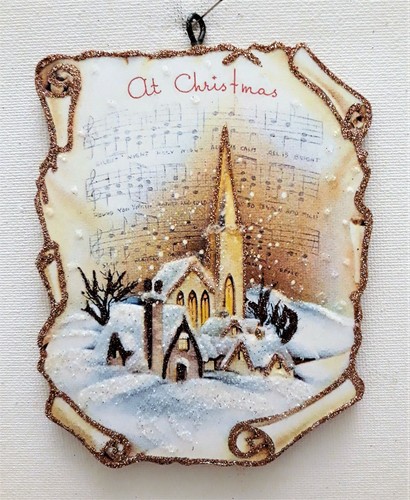 Snowy church sheet - snowy, church,