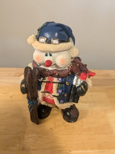 Snowman figurine 7in resin - figurine,