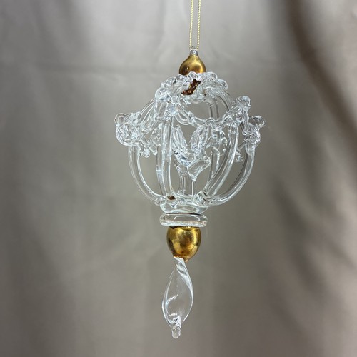 Hand spun glass - ball, w/gold