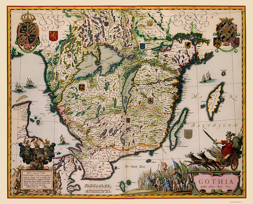Historic map gothia sweden - map,