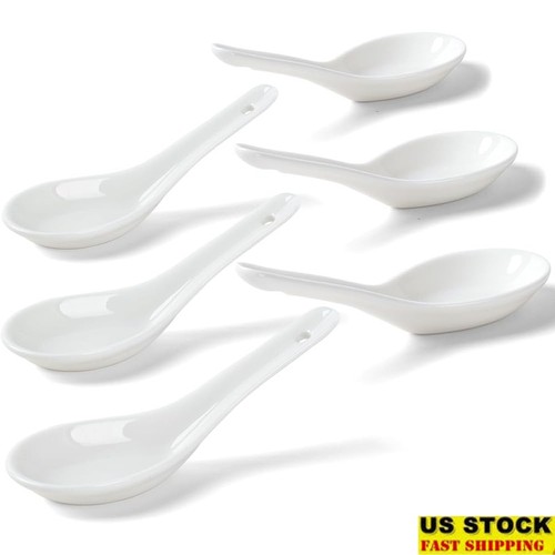 Sturdy ceramic soup spoons - ceramic, set