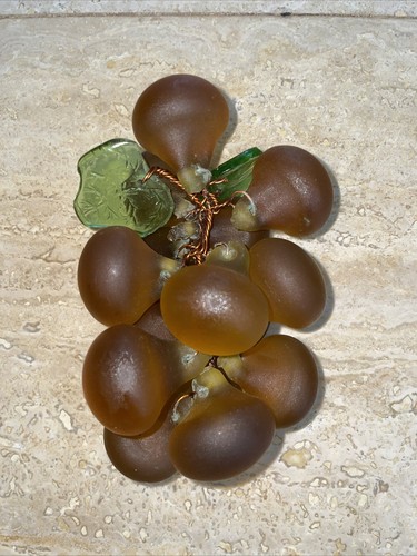 Vintage glass grapes cluster - vintage,
